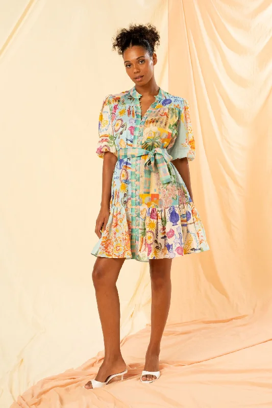 Mini dresses with belted waists for a defined silhouette Nella Mini Shirt Dress