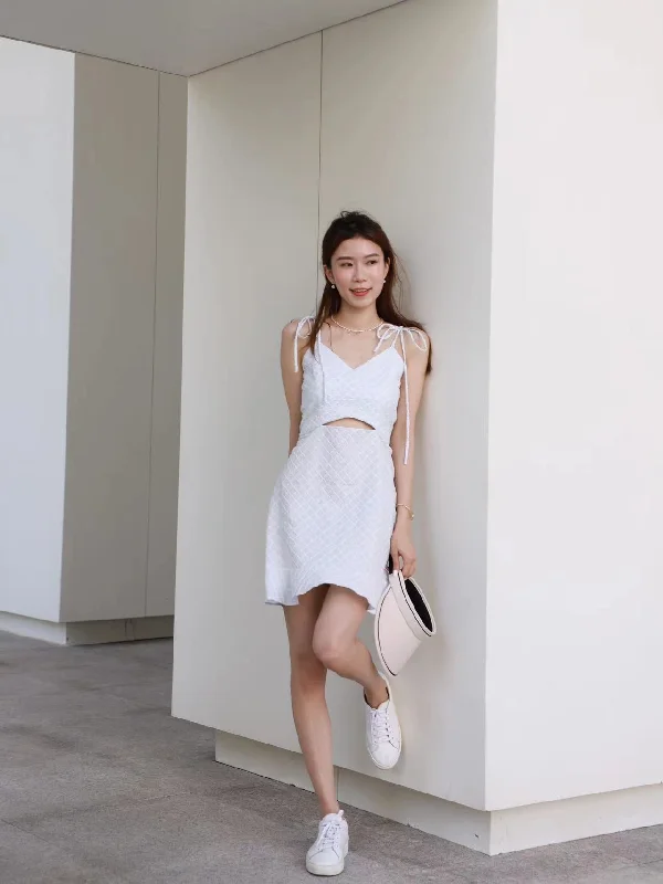 Floral print mini dresses for summer parties THAI Tied Shoulder Mini Dress