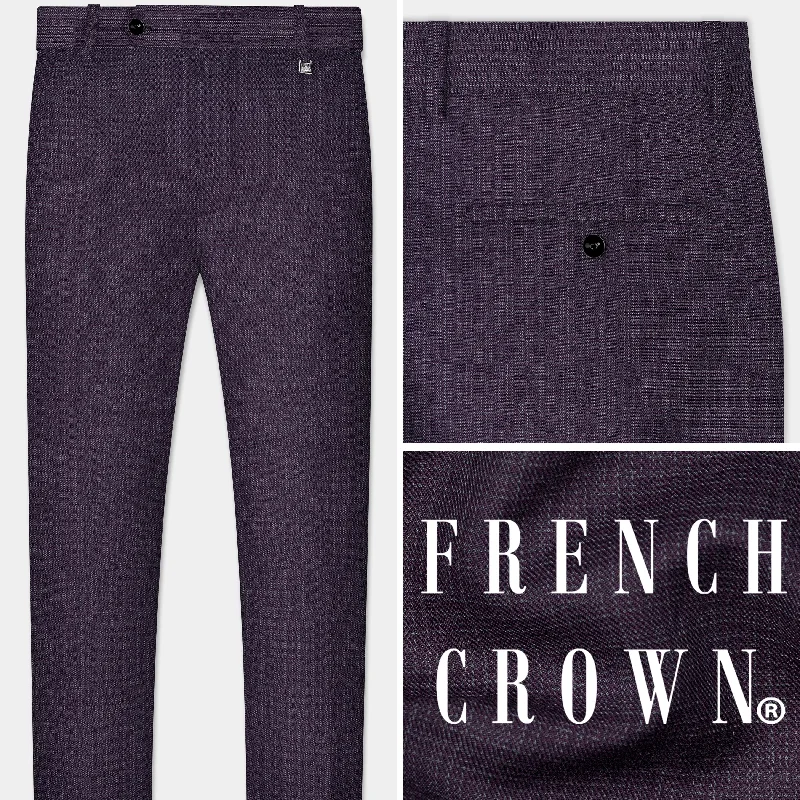 Blackcurrant Textured Wool Rich Pant