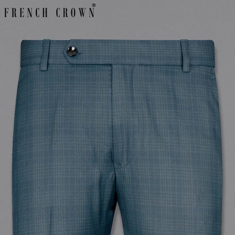 Blue Bayoux Checkered Wool Rich Pant