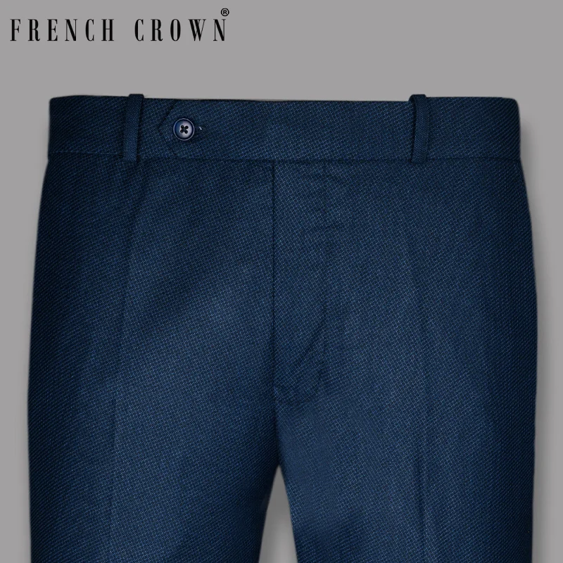 Royal Blue Diamond Dobby Formal Pant