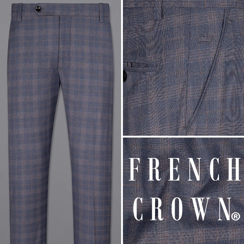 Trout Gray Super fine Checkered Wool Rich Pant