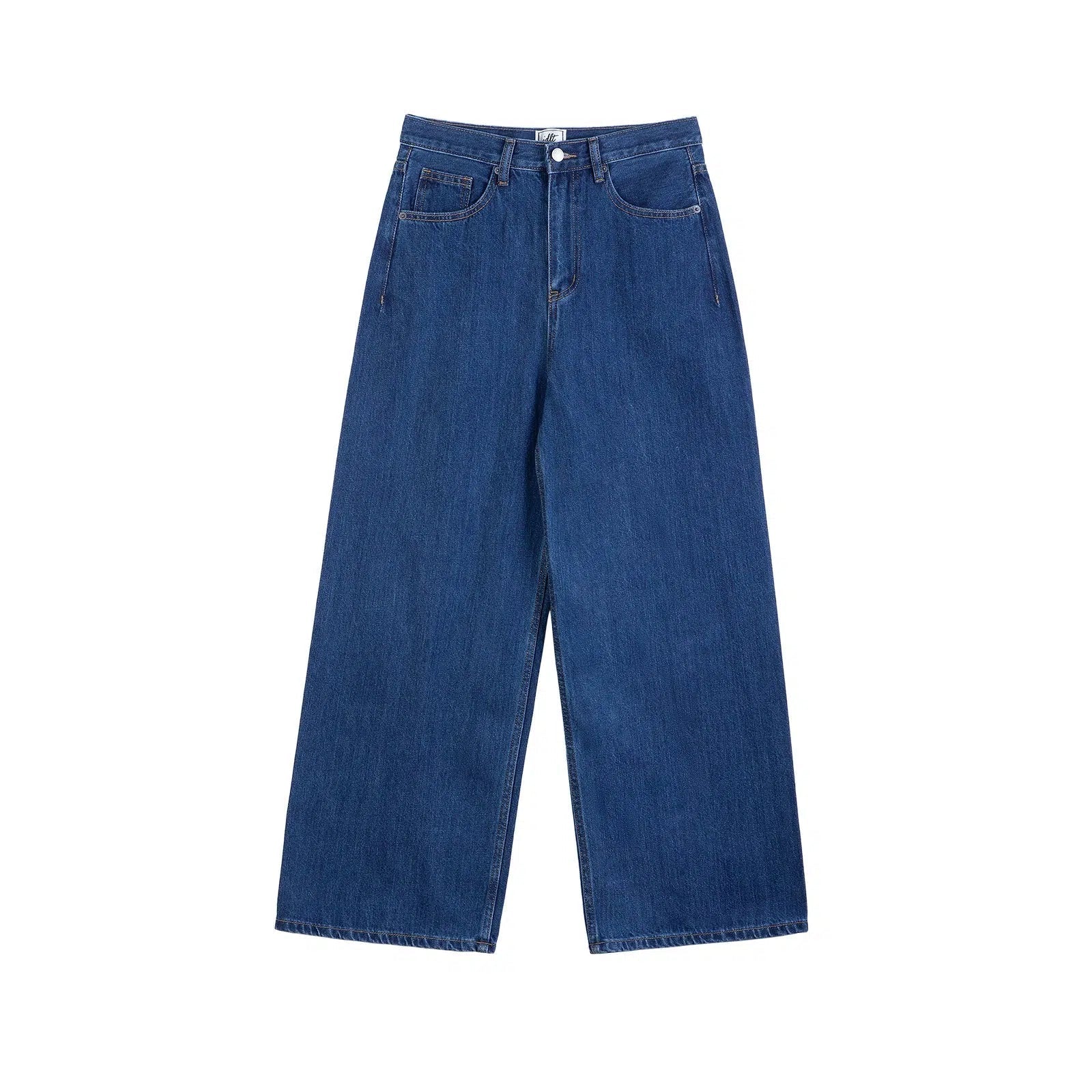 Wide-Leg Mid-waist Denim Pants