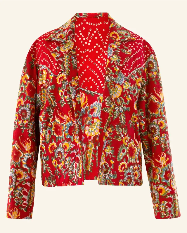 Women's Dune Rosemary Print Jacket In Red