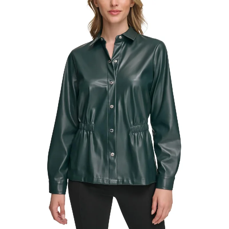 Petite women's wool blend coats with a tailored fit for a flattering silhouetteCalvin Klein Womens  Soft Shell Jacket
