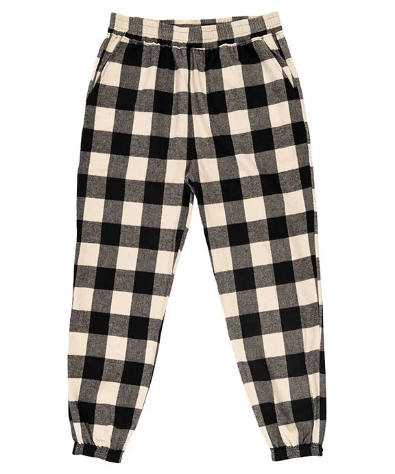 B8810 - Burnside Unisex Flannel Jogger Pants | Ecru/Black