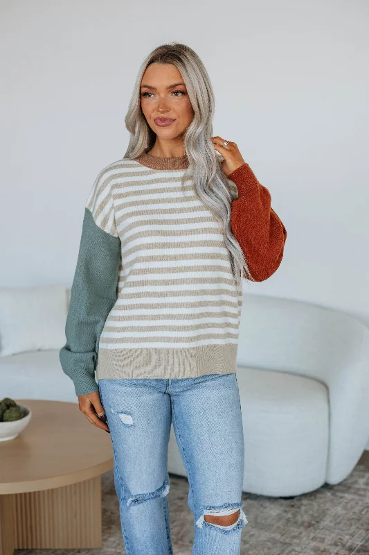 Cello Colorblock Sweater - Taupe