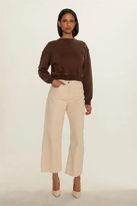 CROP CREW NECK SWEATER