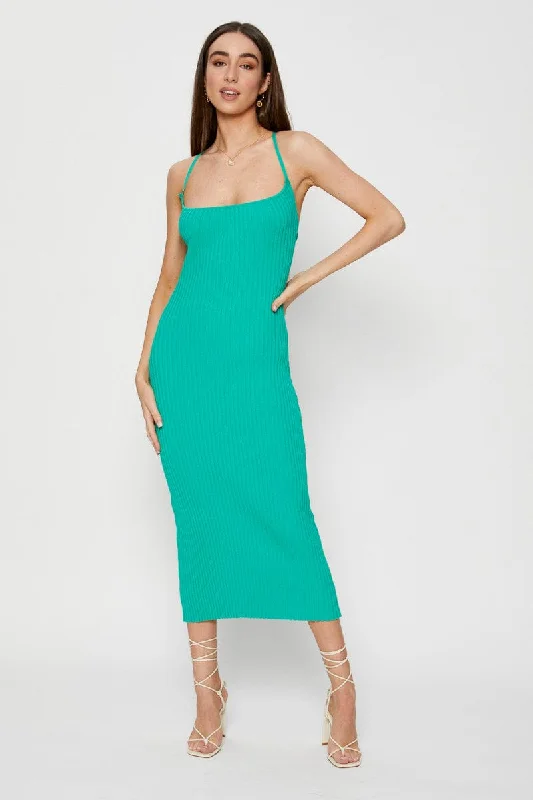 Green Knit Dress Bodycon