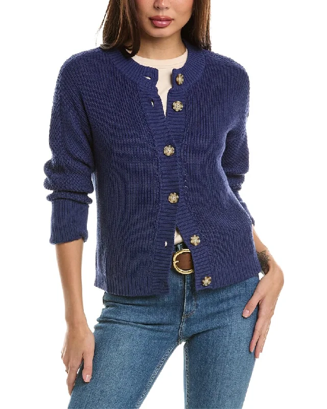 Hannah Rose Textured Cashmere-Blend Cardigan