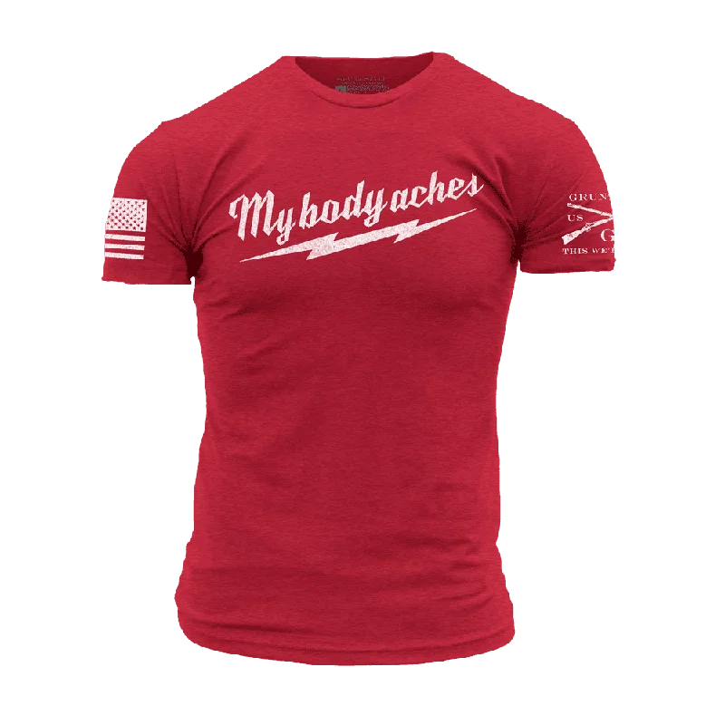 V - Neck Women T Shirt to Enhance the NecklineMy Body Aches T-Shirt - Red