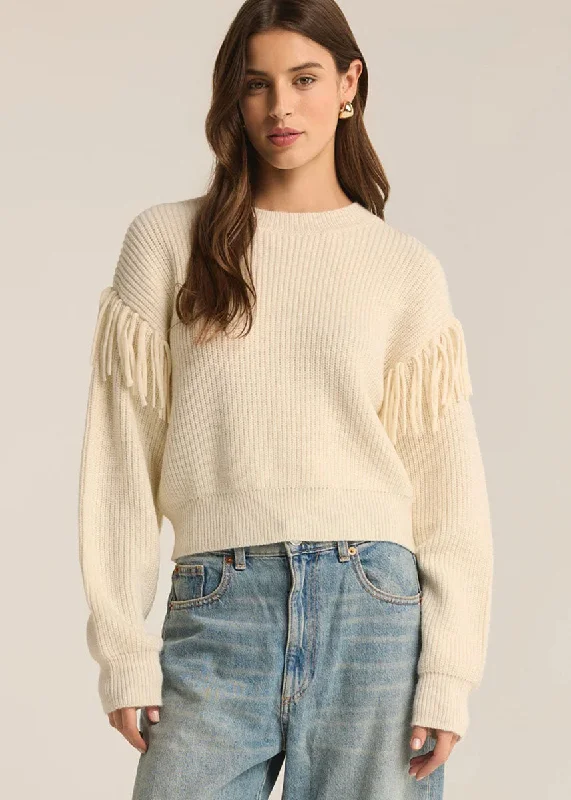 Hooded Women's Fleece - Lined Sweaters for WinterSWEATERHooded Women's Fleece - Lined Sweaters for WinterOn The Fringe Sweater - Sea Salt