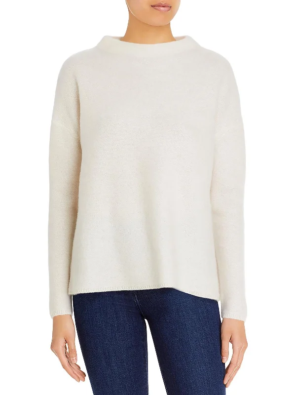 Womens Cashmere Funnel Neck Pullover Sweater