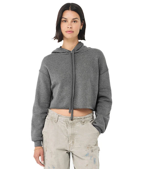 B7502 - Bella + Canvas Ladies Cropped Fleece Hoodie | Deep Heather