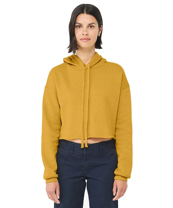 B7502 - Bella + Canvas Ladies Cropped Fleece Hoodie | Heather Mustard