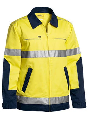 Bisley 3M Taped Two Tone Hi Vis Liquid Repellent Cotton Drill Jacket BJ6917T