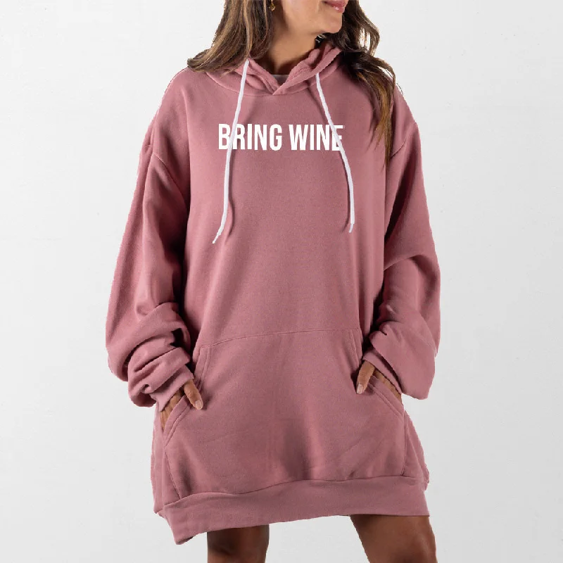 Women's long - sleeve cropped sweatshirt with ribbed cuffs for a snug fitBring Wine Giant Hoodie Women's long - sleeve cropped sweatshirt with ribbed cuffs for a snug fitBring Wine Giant Hoodie