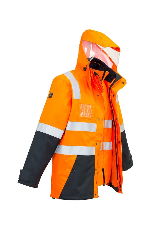 Syzmik Mens Hi Vis 4 in 1 Waterproof Jacket ZJ532