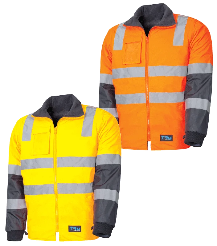 Tru Workwear Hi Vis Wet Weather Jacket c/w Removable Sleeves & Reflective Tape TJ2945T4