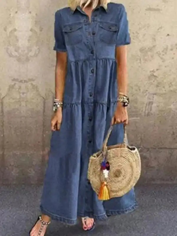 Empire Waist Women Dress to Accentuate the Bust and Conceal the Waist Empire Waist Women Dress to Accentuate the Bust and Conceal the Waist Denim Dress Long Dress Maxi Dress