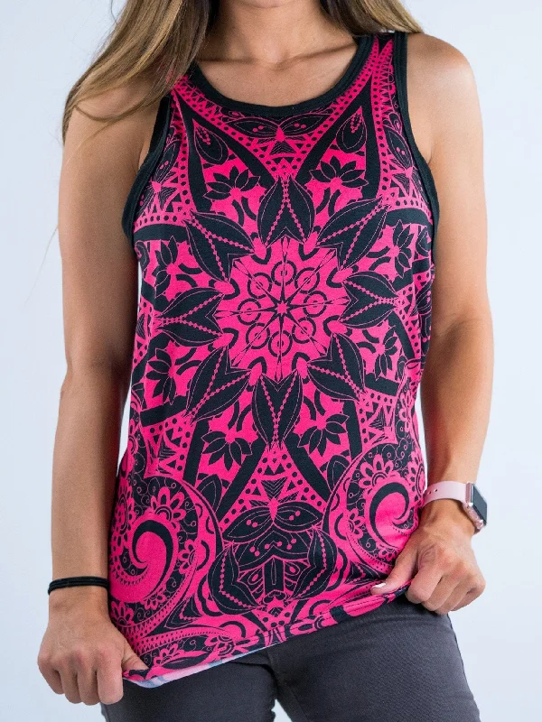 Electro Pink Mandala Unisex Tank Top