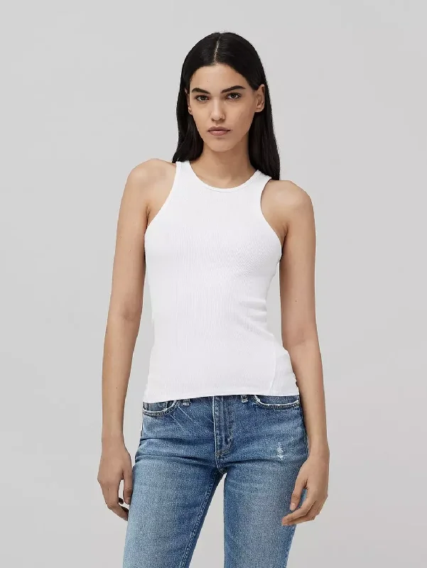 Essential Rib Tank - White