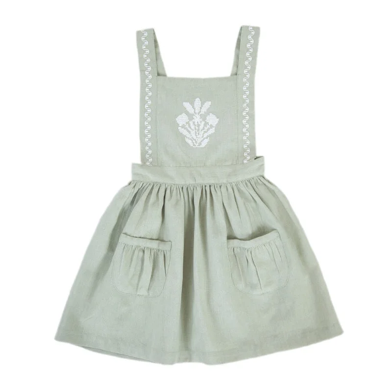 Peggy Cassia Pinafore - Nile Green