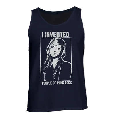 POPR Records - "I Invented POPR / Avril Lavigne" (Navy) (Tank Top)