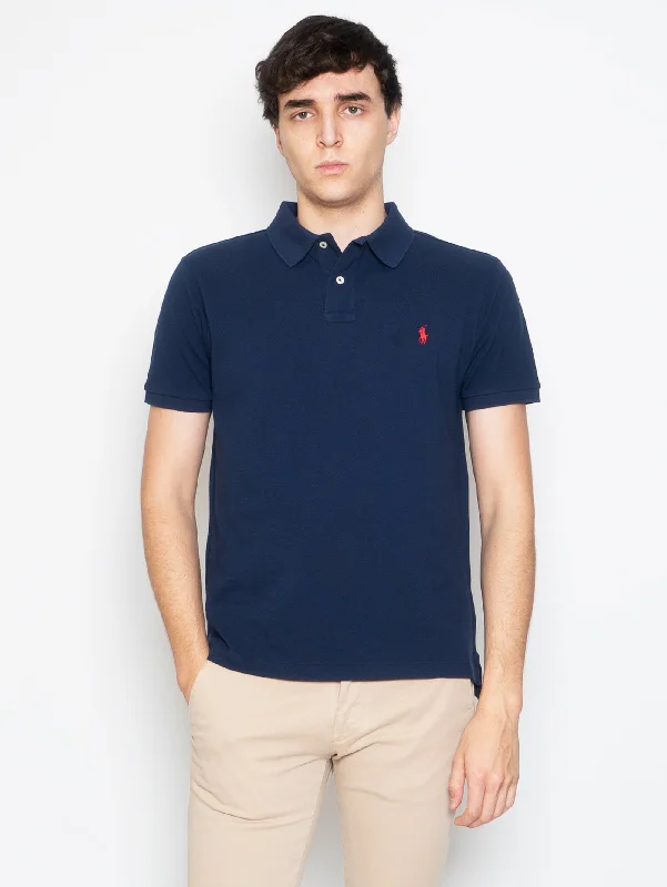 Polo in Piquè Slim Fit Blu