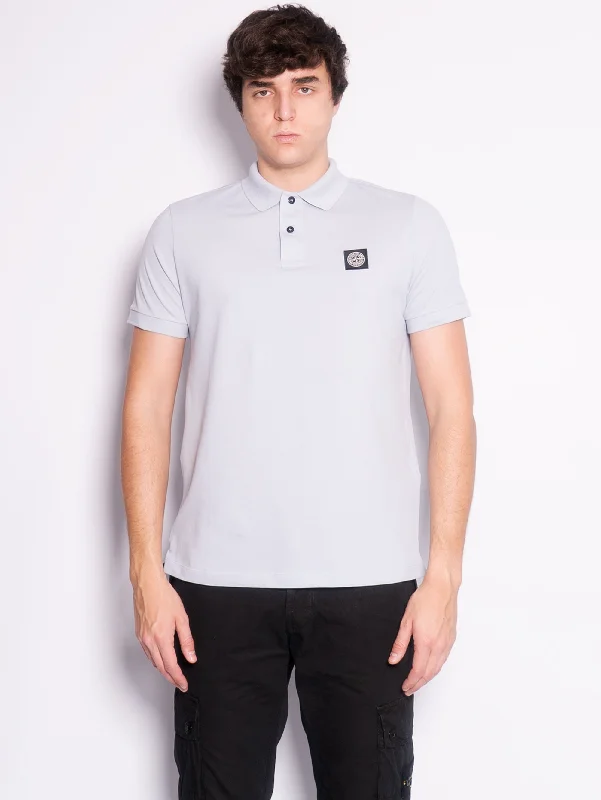 Polo Slim Fit in Cotone Organico Cielo