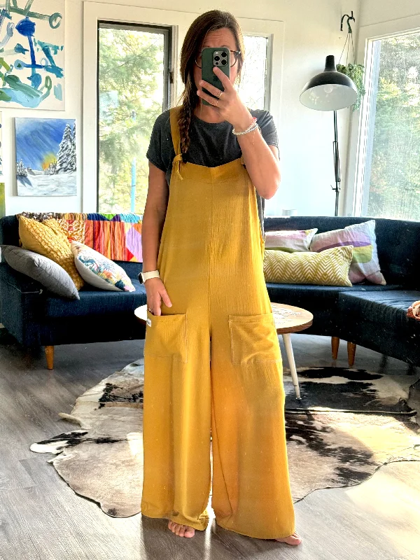 Wide Leg Overalls - sm/med